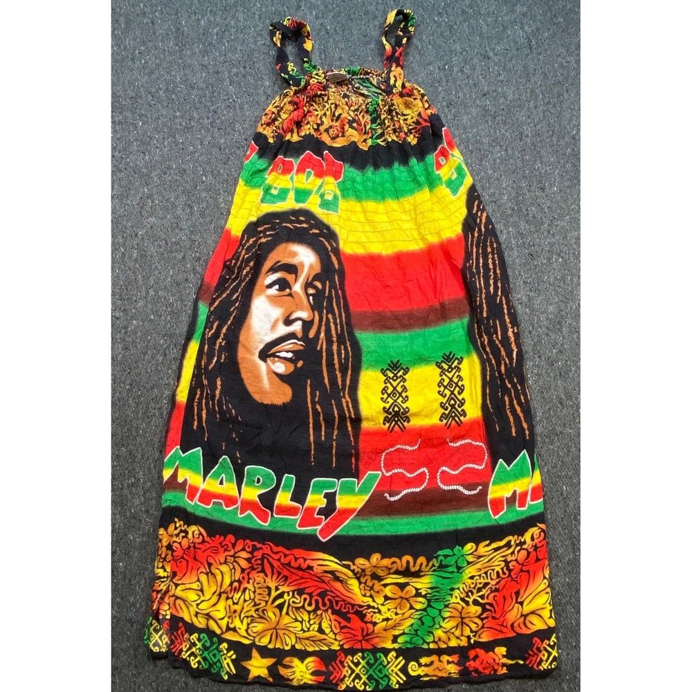 Karan‎ Rastafarian Women Free Size Reggae Festival Bob Marley Graphic Maxi Dress